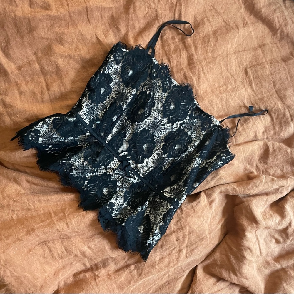 Milly of New York Lace corset top with straps